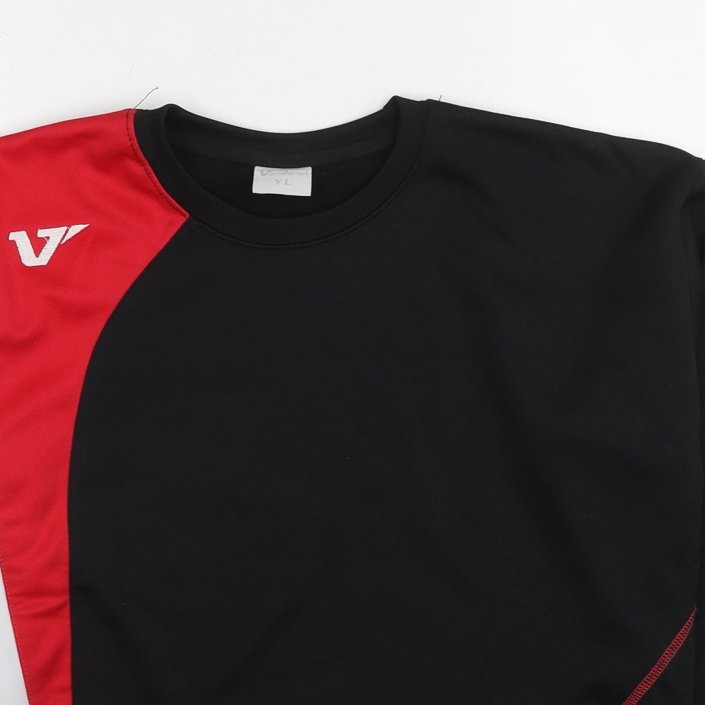 Vandanel Boys Black Colourblock Polyester Pullover Sweatshirt Size 10-11 Years Pullover - Age 10-12Years