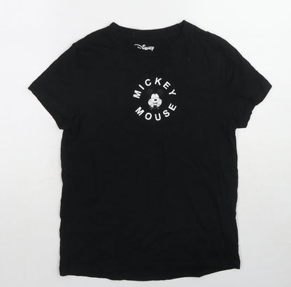 Womens UK Size 6 Disney Black Basic T-Shirt