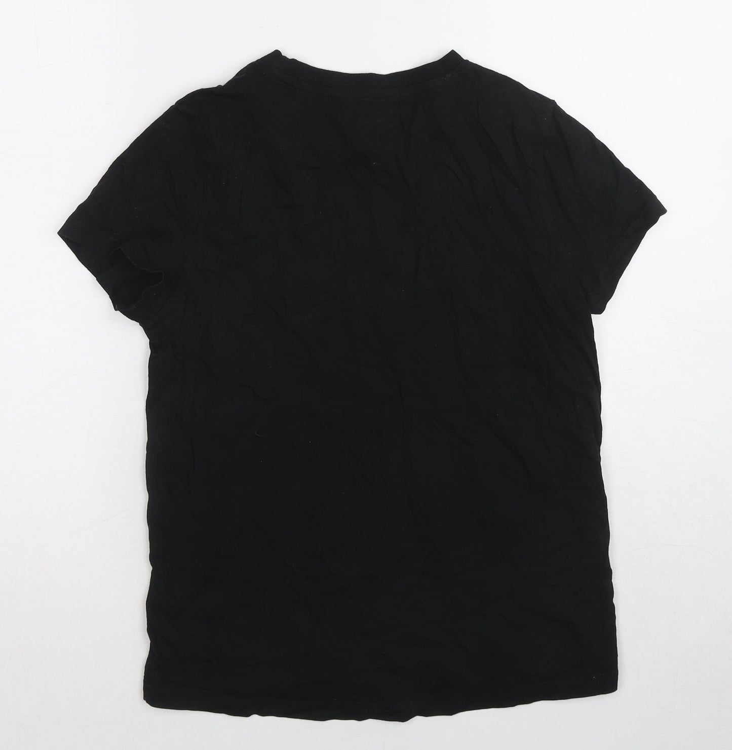 Womens UK Size 6 Disney Black Basic T-Shirt