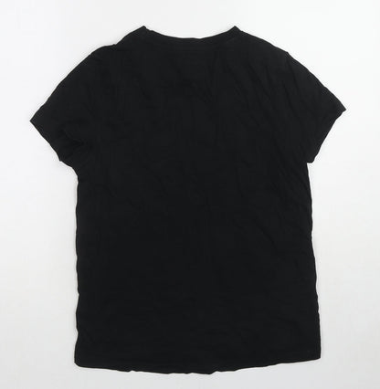 Womens UK Size 6 Disney Black Basic T-Shirt