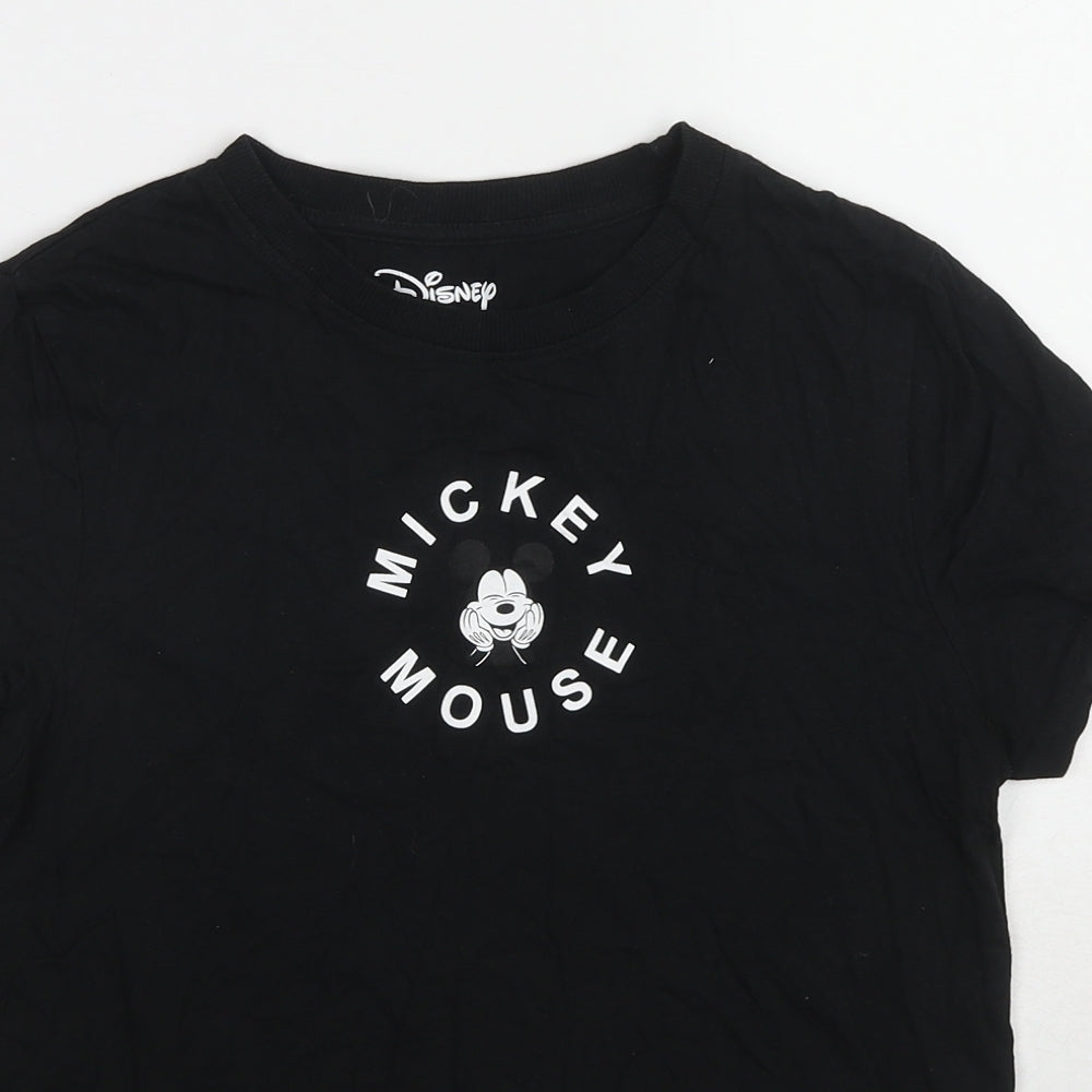 Womens UK Size 6 Disney Black Basic T-Shirt