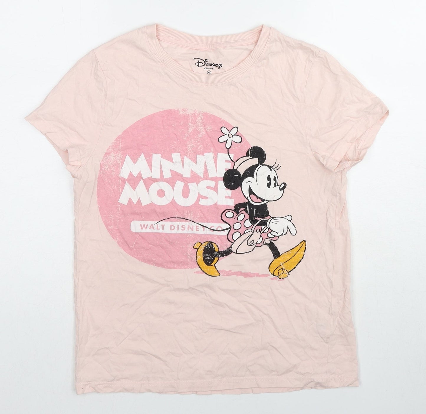 Womens UK Size 6 Disney Pink Basic T-Shirt