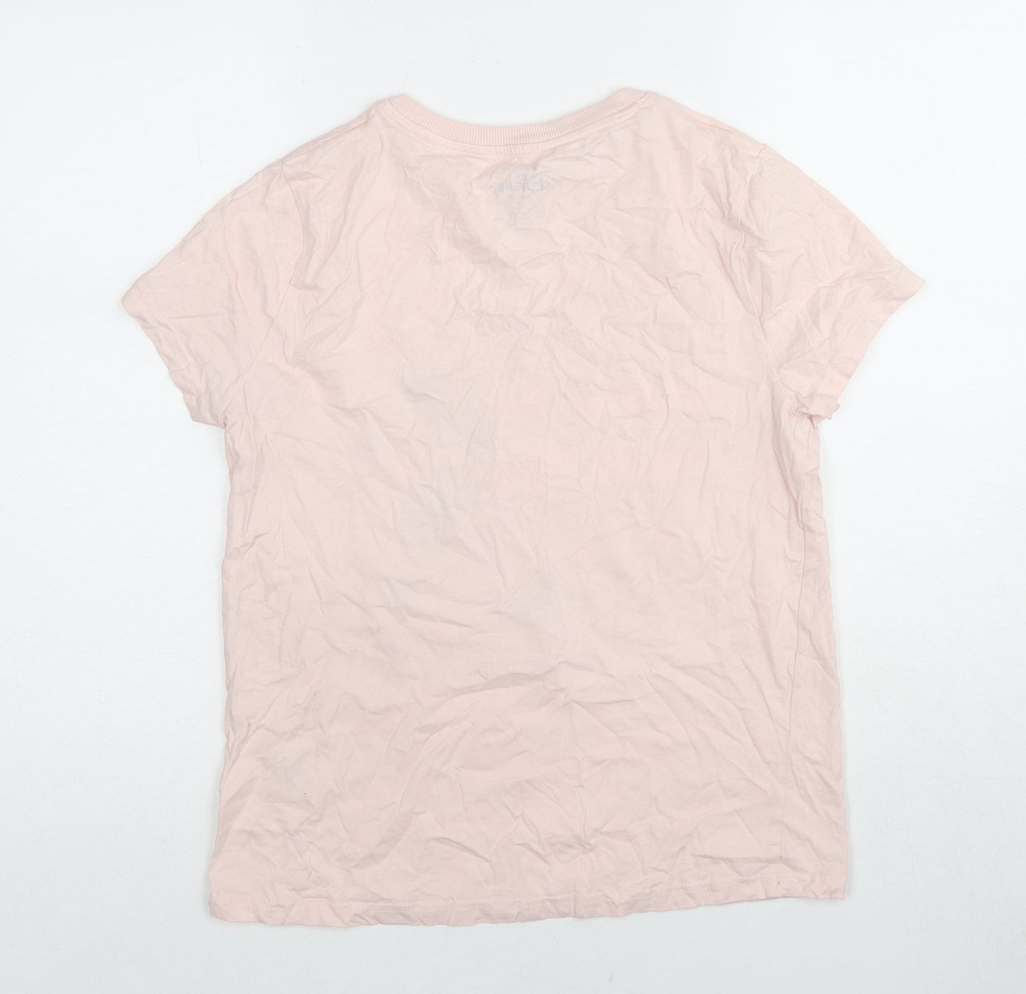 Womens UK Size 6 Disney Pink Basic T-Shirt