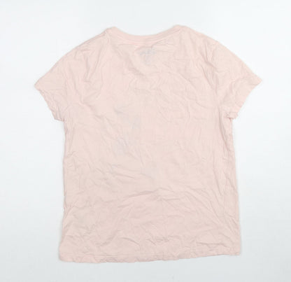 Womens UK Size 6 Disney Pink Basic T-Shirt
