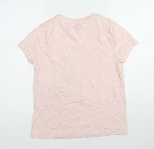Womens UK Size 6 Disney Pink Basic T-Shirt