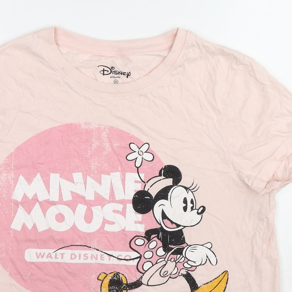 Womens UK Size 6 Disney Pink Basic T-Shirt