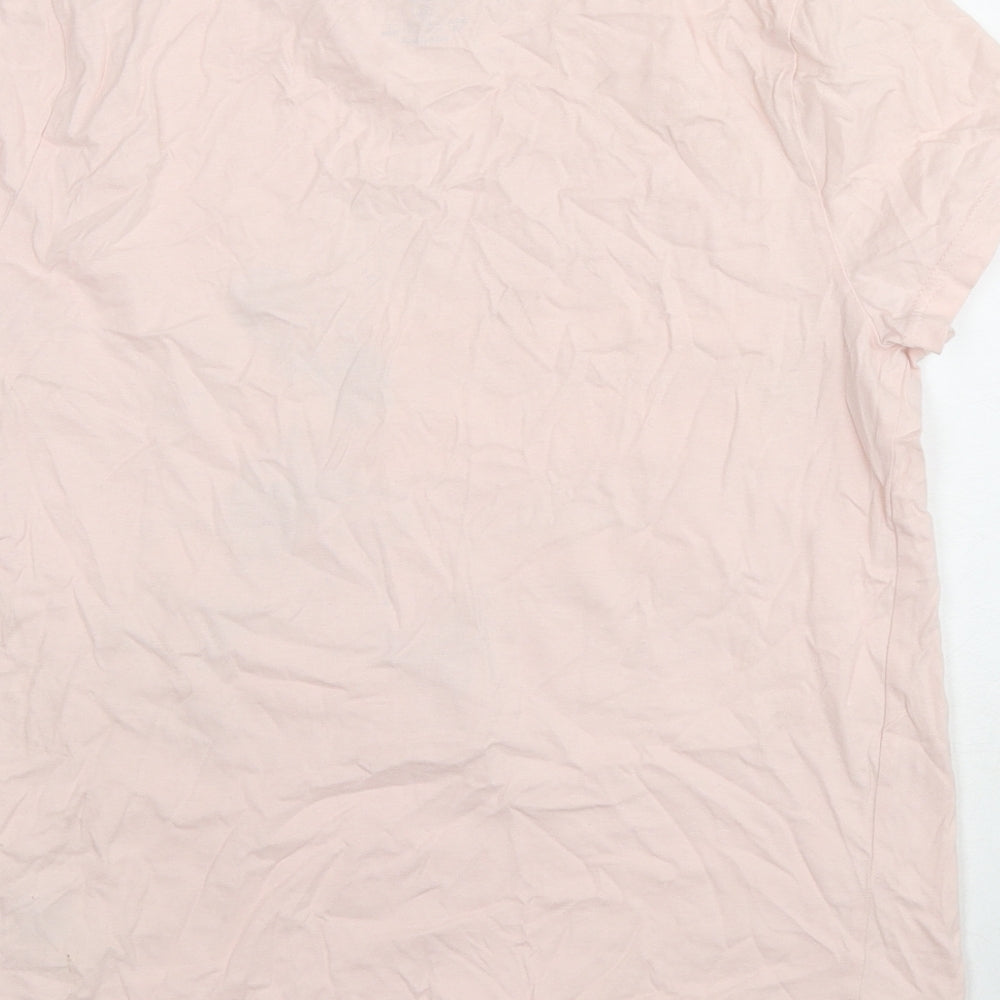 Womens UK Size 6 Disney Pink Basic T-Shirt