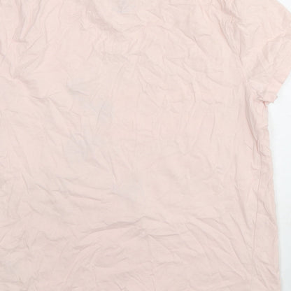 Womens UK Size 6 Disney Pink Basic T-Shirt