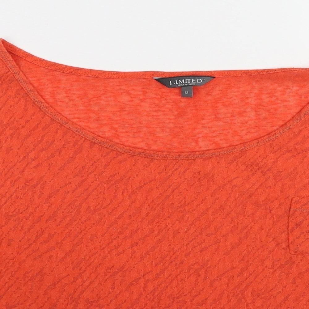 Womens UK Size 12 Marks and Spencer Red Basic T-Shirt