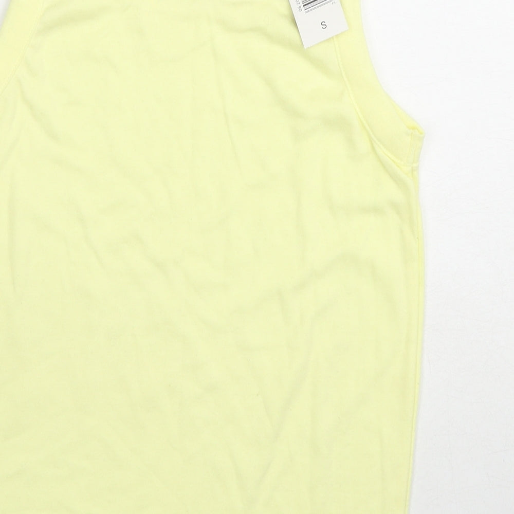 Bonmarché Womens Yellow Cotton Basic Tank Size S Square Neck