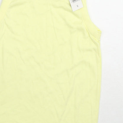 Bonmarché Womens Yellow Cotton Basic Tank Size S Square Neck