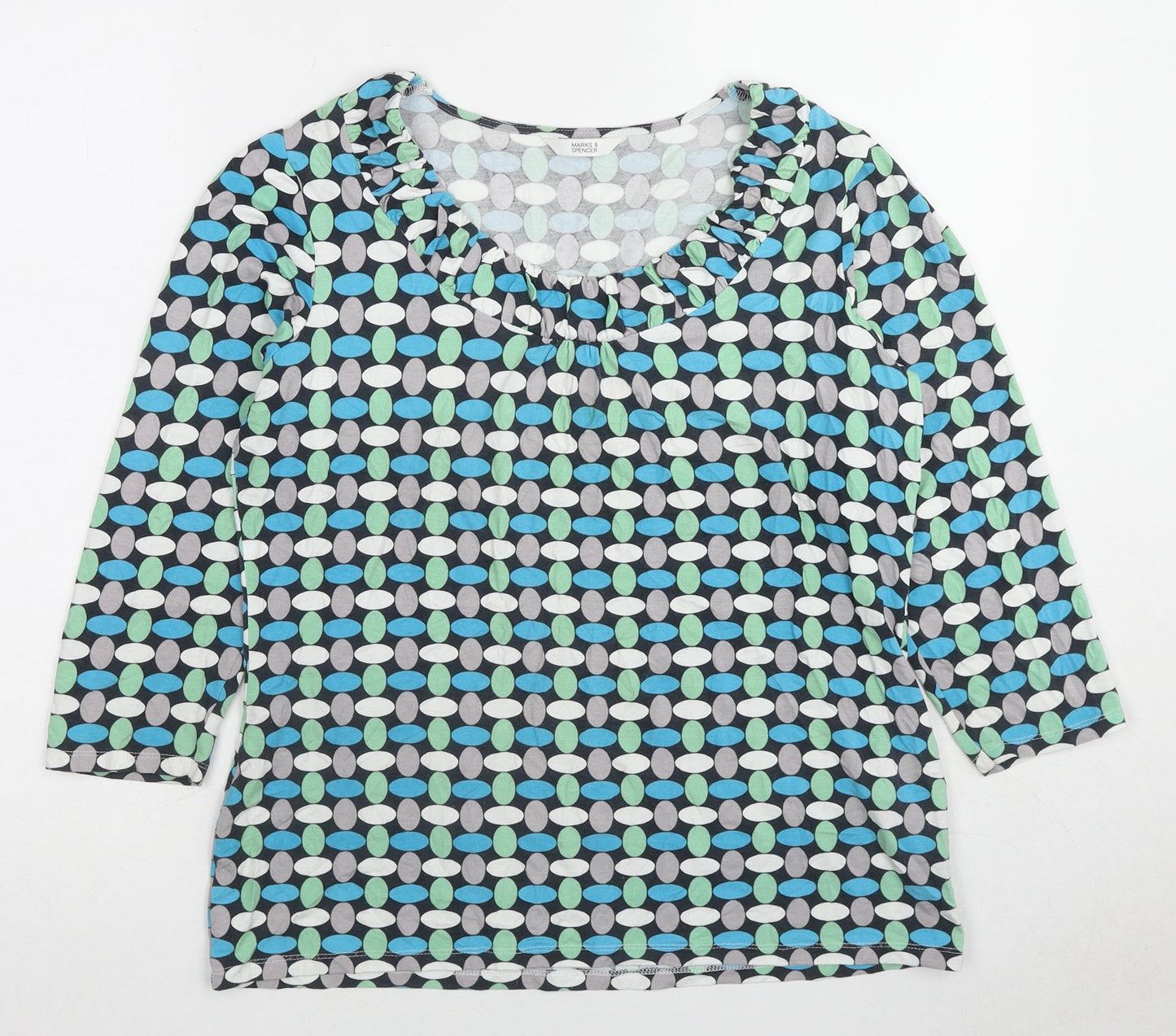 Womens UK Size 14 Marks and Spencer Blue Basic Blouse