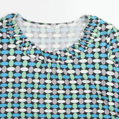 Womens UK Size 14 Marks and Spencer Blue Basic Blouse