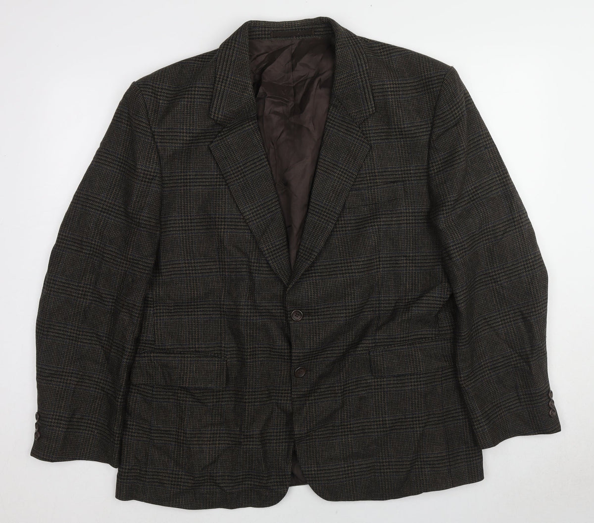Chatleys Mens Grey Plaid Wool Jacket Suit Jacket Size 44 Regular