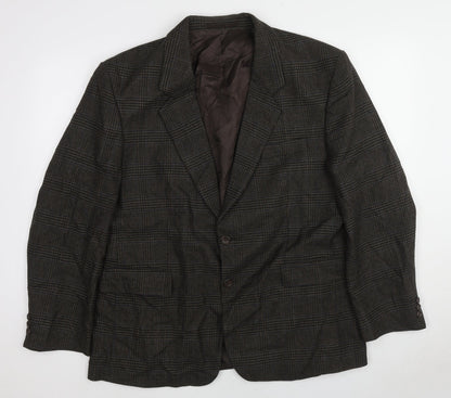 Chatleys Mens Grey Plaid Wool Jacket Suit Jacket Size 44 Regular
