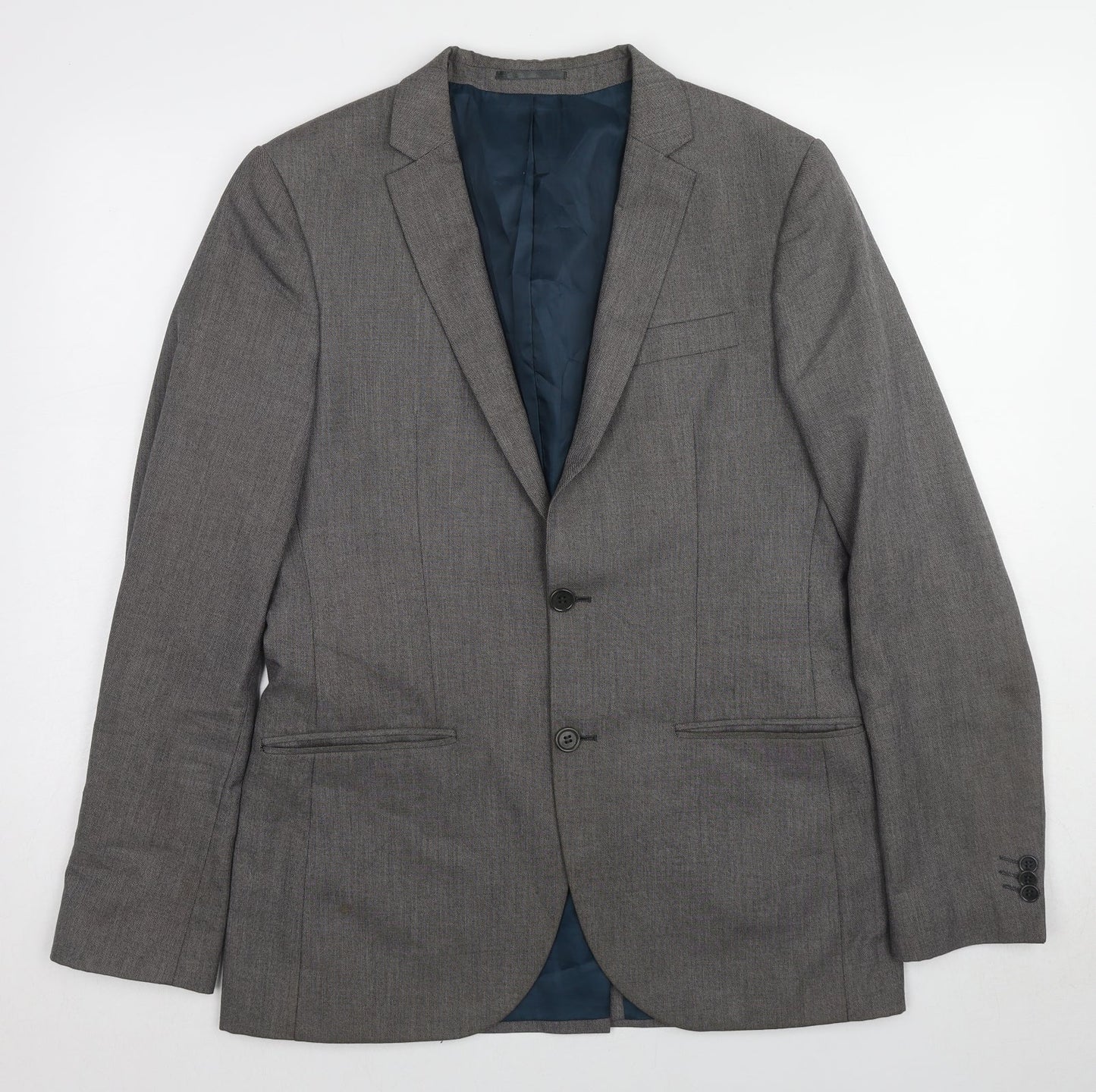 Mens UK Size 40 River Island Regular Grey Suit Jacket