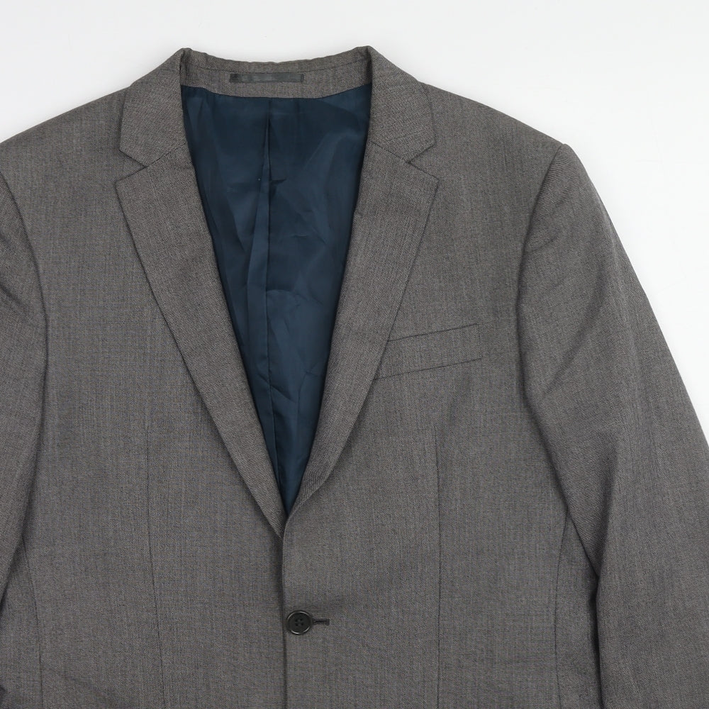 Mens UK Size 40 River Island Regular Grey Suit Jacket