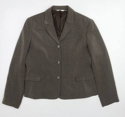 NEXT Womens Brown Polyester Jacket Blazer Size 14