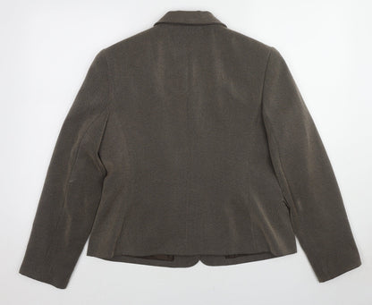 NEXT Womens Brown Polyester Jacket Blazer Size 14