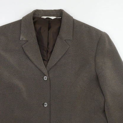 NEXT Womens Brown Polyester Jacket Blazer Size 14