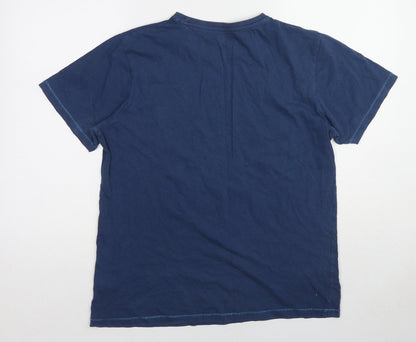 The Shore Womens Blue Cotton Basic T-Shirt Size M Round Neck - Chop-Shop