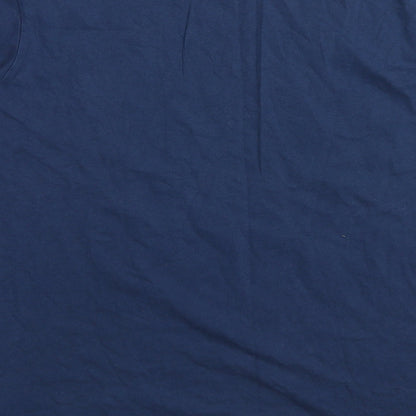 The Shore Womens Blue Cotton Basic T-Shirt Size M Round Neck - Chop-Shop