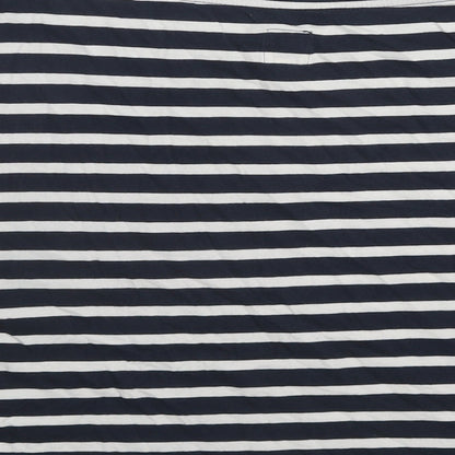 Jack Wills Womens Blue Striped Cotton Basic T-Shirt Size 8 Round Neck