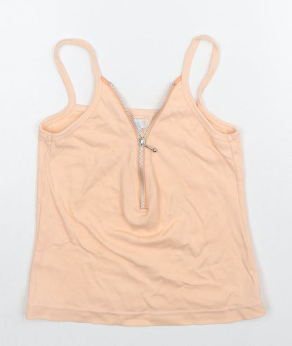 Influence Womens Beige Polyester Basic Tank Size S V-Neck - Size S-M