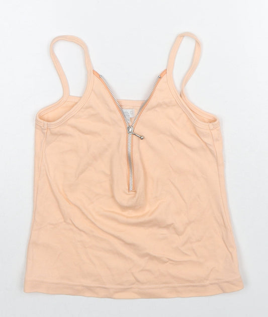 Influence Womens Beige Polyester Basic Tank Size S V-Neck - Size S-M