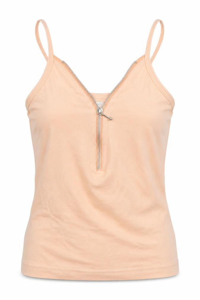 Womens UK Size S Influence Beige Basic Tank