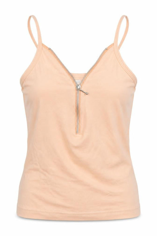 Womens UK Size S Influence Beige Basic Tank