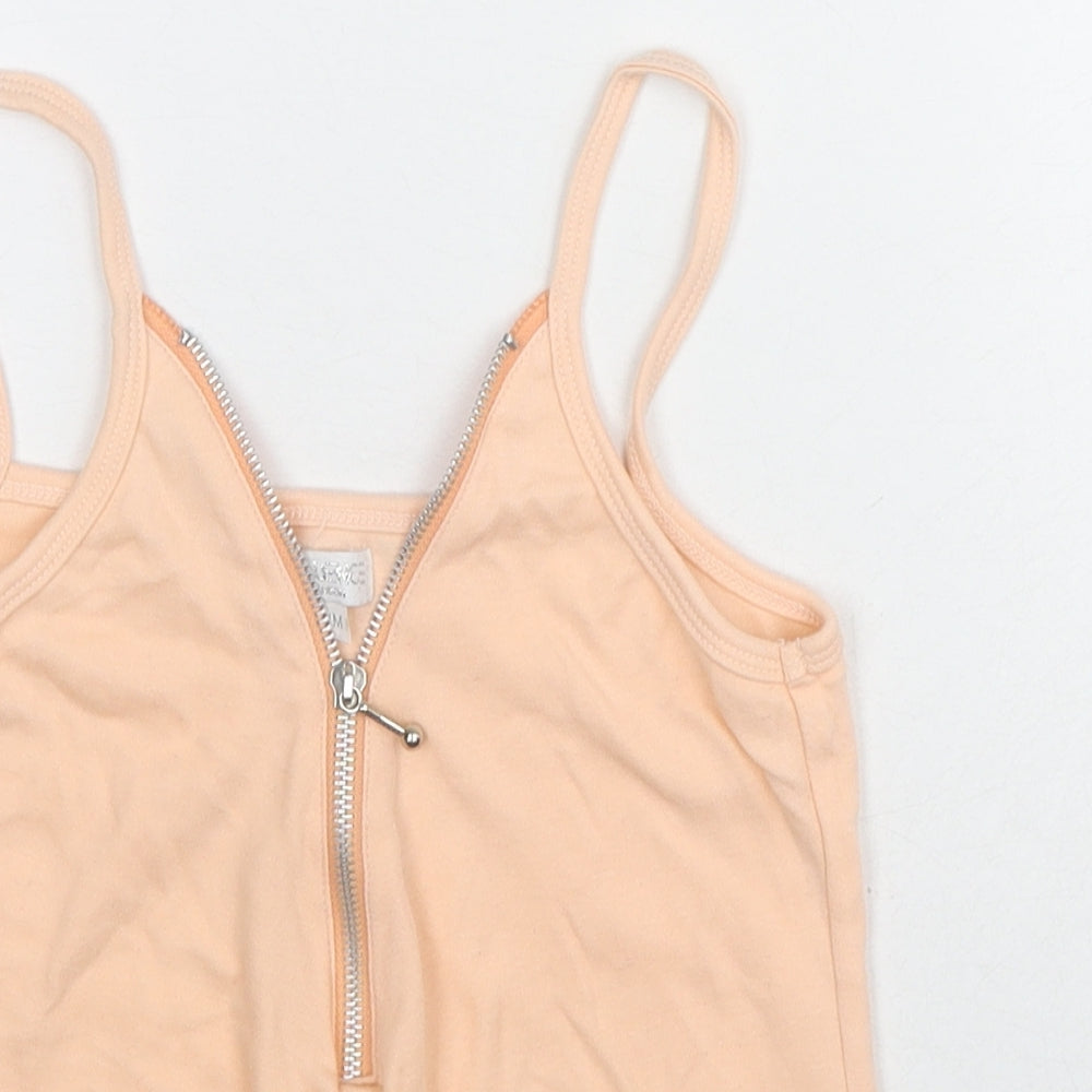 Influence Womens Beige Polyester Basic Tank Size S V-Neck - Size S-M