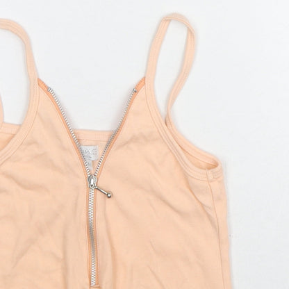 Influence Womens Beige Polyester Basic Tank Size S V-Neck - Size S-M