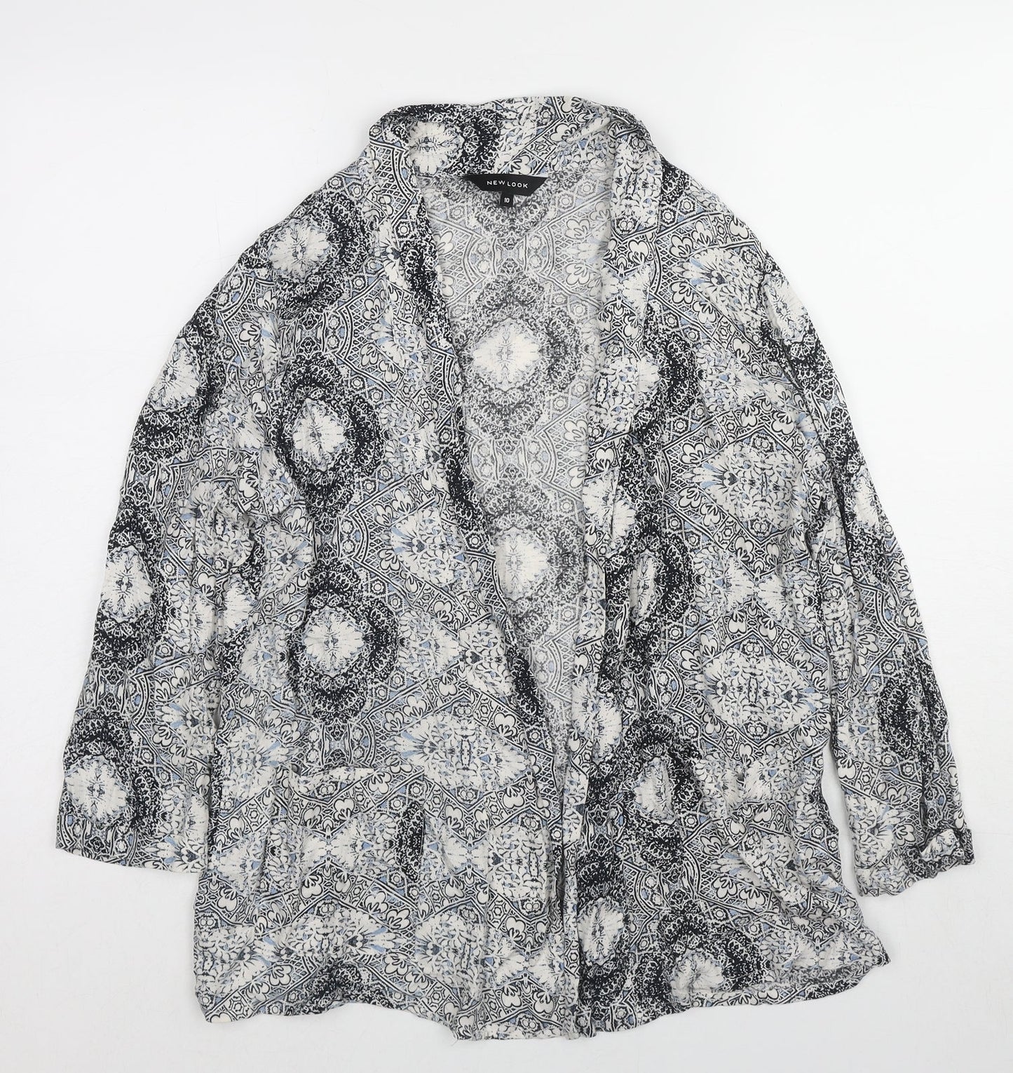 Womens UK Size 10 New Look Grey Kimono Blouse