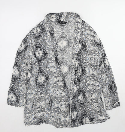 Womens UK Size 10 New Look Grey Kimono Blouse