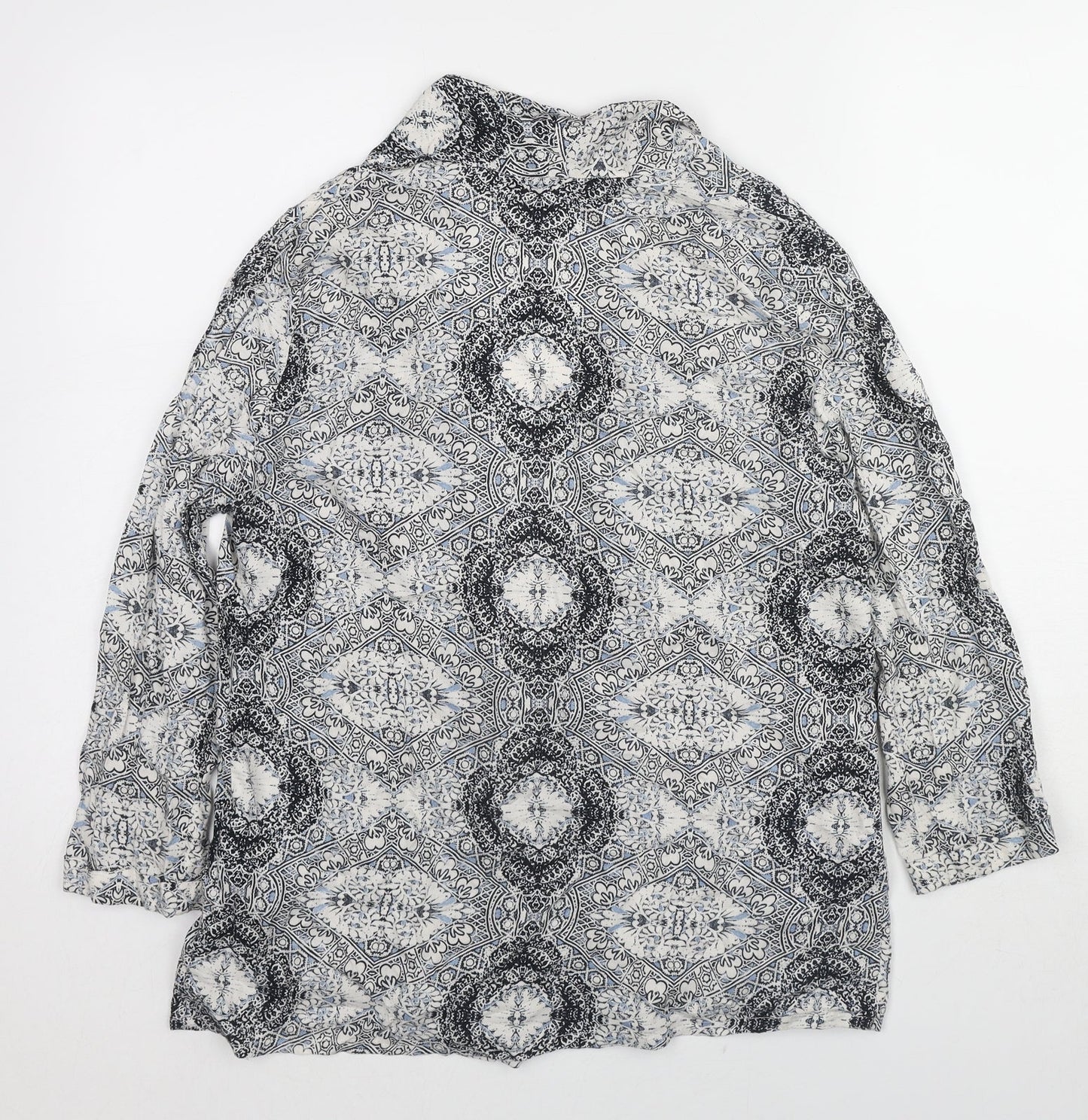 Womens UK Size 10 New Look Grey Kimono Blouse