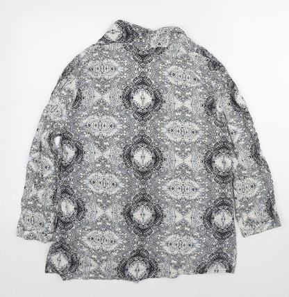 Womens UK Size 10 New Look Grey Kimono Blouse