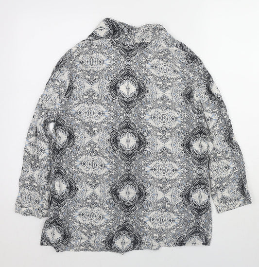 Womens UK Size 10 New Look Grey Kimono Blouse