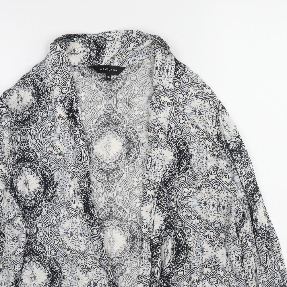 Womens UK Size 10 New Look Grey Kimono Blouse
