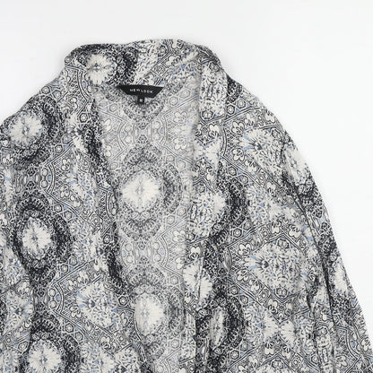 Womens UK Size 10 New Look Grey Kimono Blouse