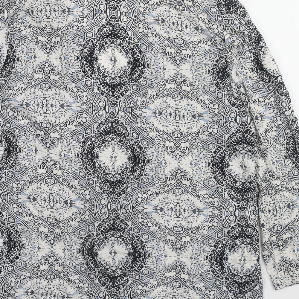Womens UK Size 10 New Look Grey Kimono Blouse