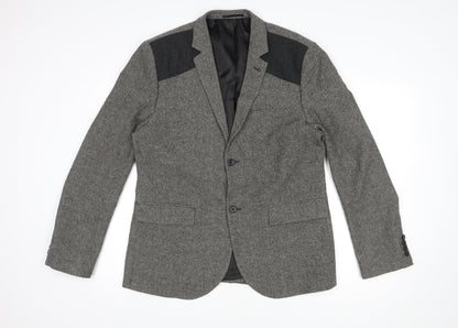 Mens UK Size 42 Topman Regular Grey Suit Jacket