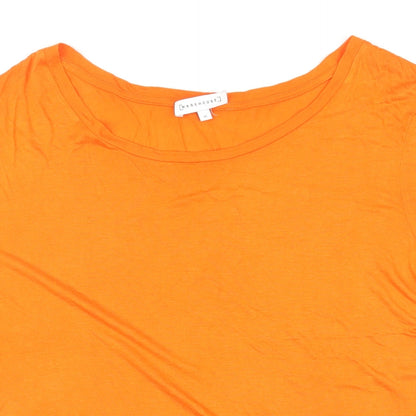 Warehouse Womens Orange Polyester Basic T-Shirt Size 16 Round Neck