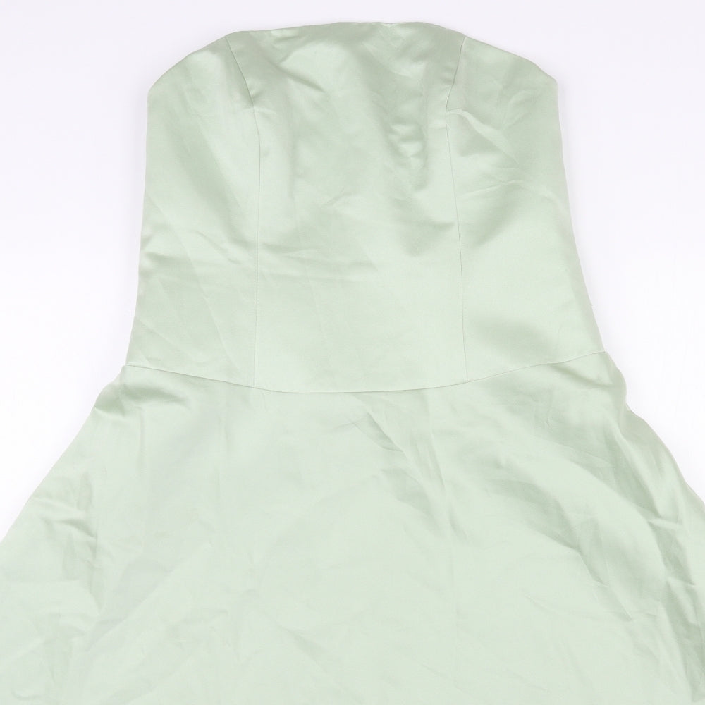 Alfred Angelo Womens Yellow Polyester A-Line Size 16 Off the Shoulder Zip