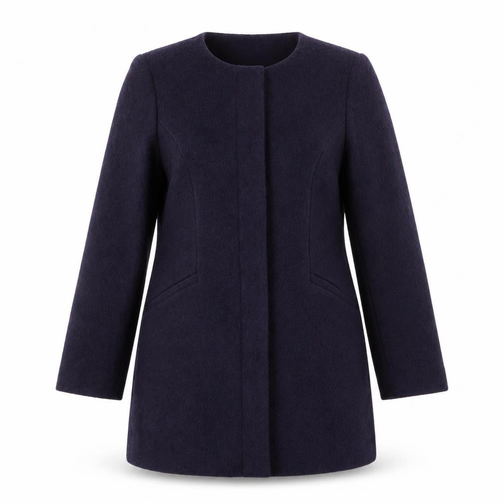 M&Co Womens Purple Overcoat Coat Size 14 Button