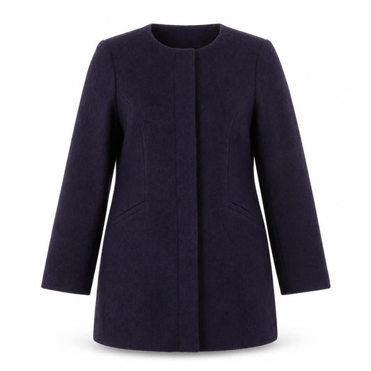 M&Co Womens Purple Overcoat Coat Size 14 Button