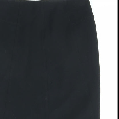 Marks and Spencer Womens Black Polyester Straight & Pencil Skirt Size 12 Zip