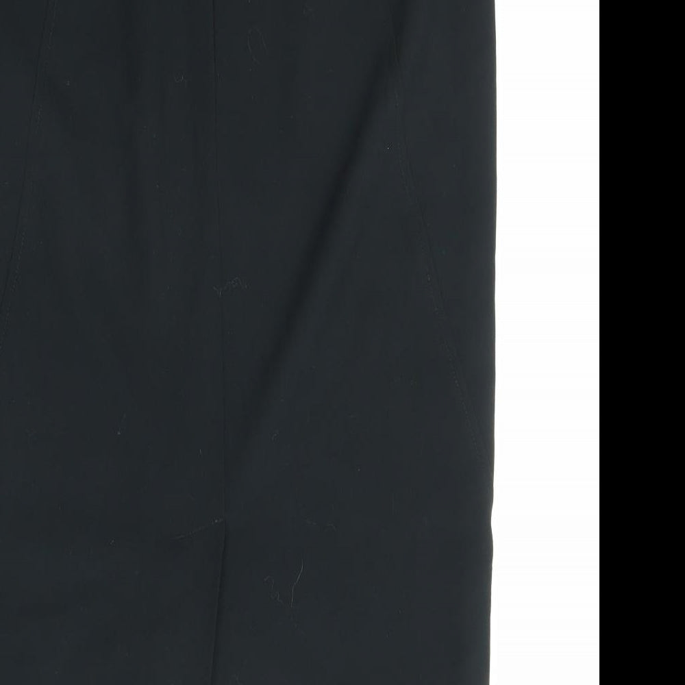 Marks and Spencer Womens Black Polyester Straight & Pencil Skirt Size 12 Zip