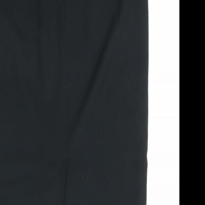 Marks and Spencer Womens Black Polyester Straight & Pencil Skirt Size 12 Zip