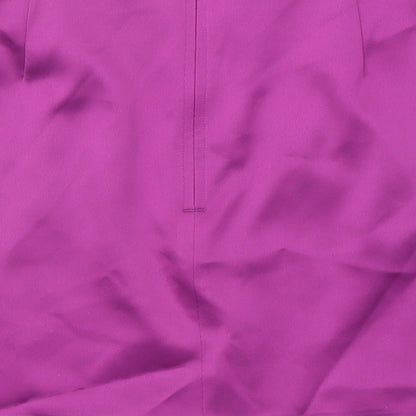 Marks and Spencer Womens Purple Polyester A-Line Skirt Size 12 Zip